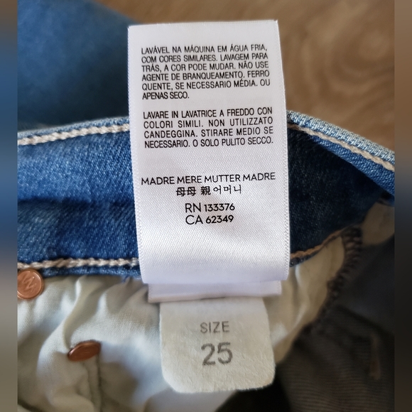 Mother jeans high waisted rider ankle fray "party like a pirate" size 25 - Picture 14 of 15